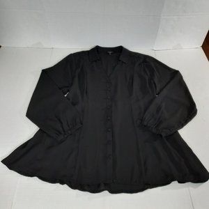 Torrid Harper Fit & Flare Georgette LS Button Down Blouse